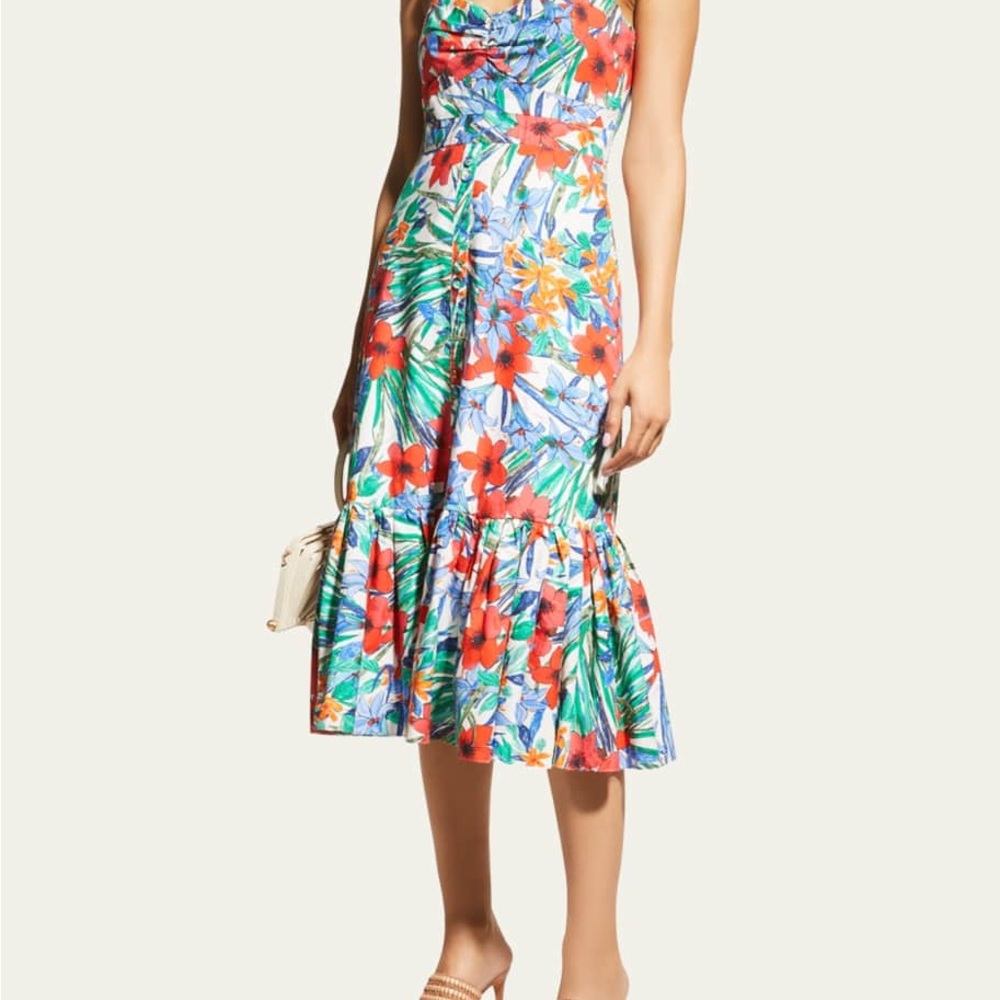 Cara Cara Vibrant Floral Tie Strap Dress